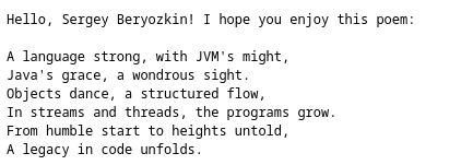 Poem Service Response