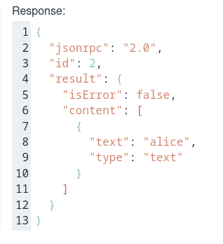 MCP Server tool response