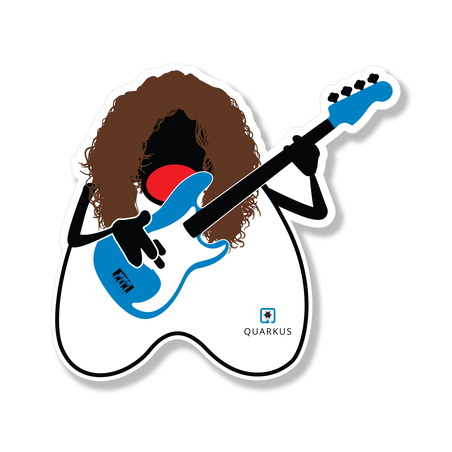 Rocking Duke bass guitar sticker variant 1 preview