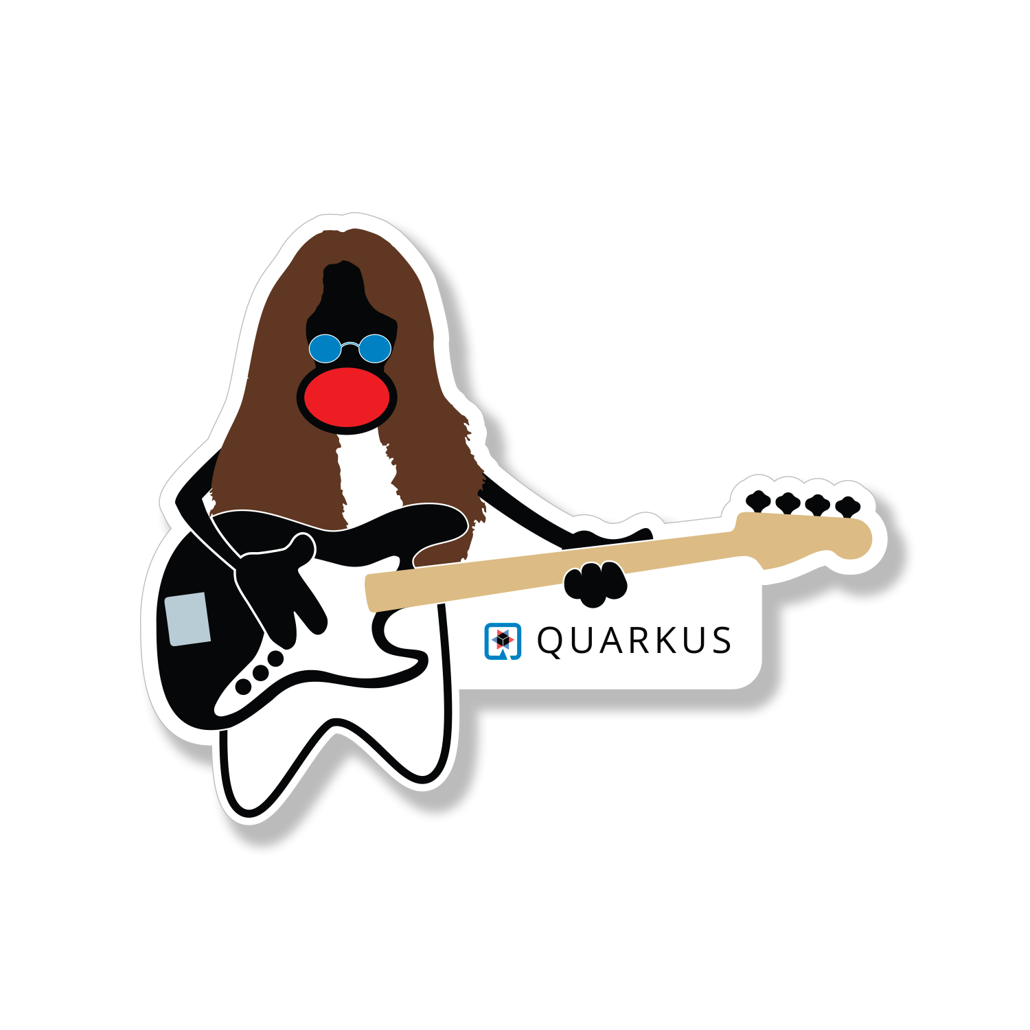 Rocking Duke bass guitar sticker variant 2 preview